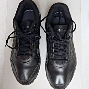 Reebok Men's Black Leather Casual Sneakers Lace Up Rubber Outsole Size 10.5